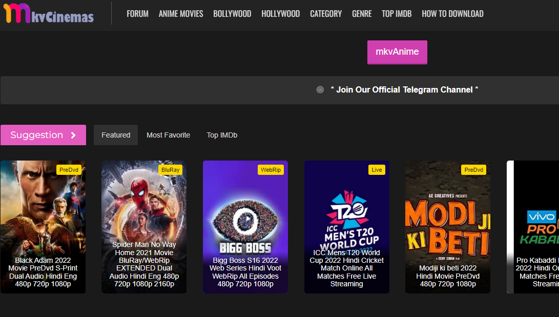 MkvCinemas – Watch Bollywood Hollywood and South Indian Movies Online